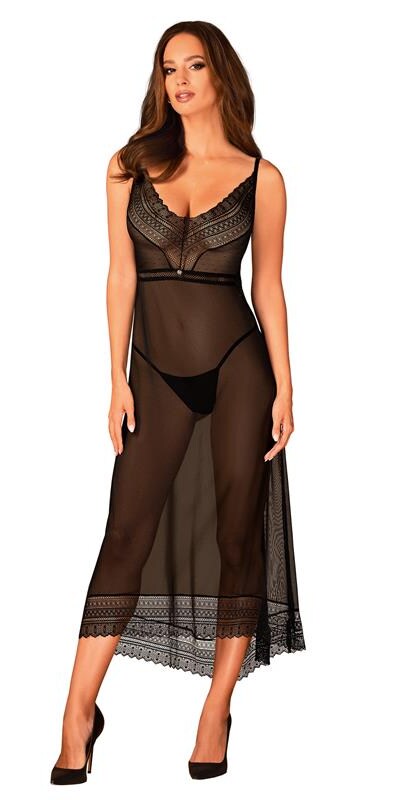 CHEMISE ESTIQUA Seductive chemise, semi-transparent, with adjustable straps