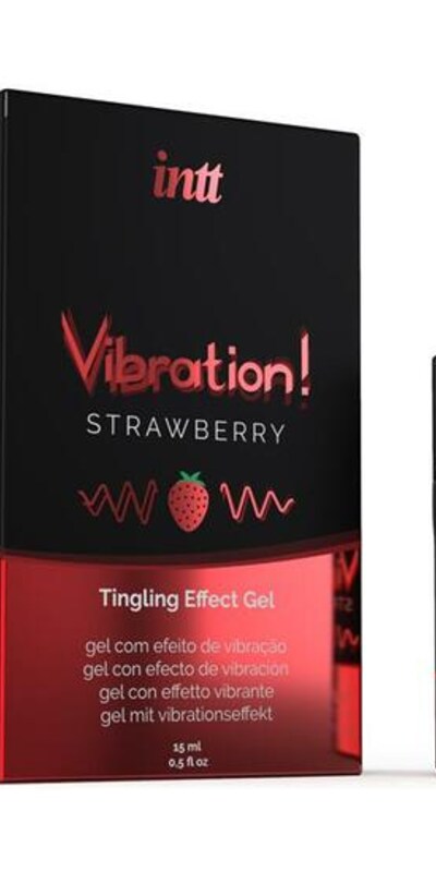 INTT VIBRATION STRAWBERRY Gel comestible saveur vibration pour Elle et Lui