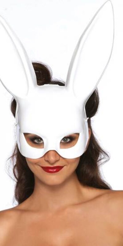 LEG AVENUE BONDAGE Masque loup avec oreilles de lapin en blanc par Leg Avenue