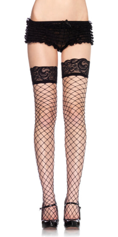 SEGOVIA LA BELLA Calze sexy con rete e pizzo nero, eleganza e audacia