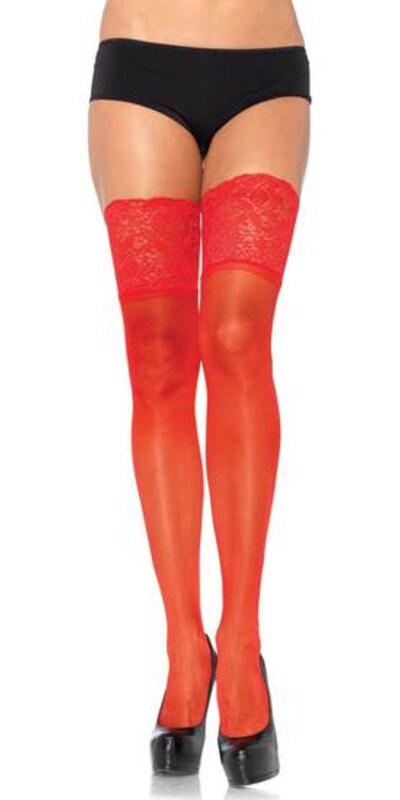 LEG AVENUE SUBLIME Calze rosse autoadesive con pizzo: seducenti e confortevoli