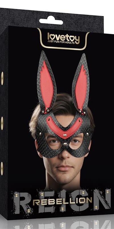 REBELLION REIGN MYSTERY Maschera BDSM bicolore con orecchie da coniglio