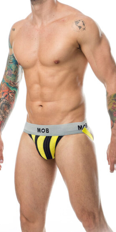 MOB STRIPE CLASSIC JOCK YELLOW Tanga a righe gialle e nere, ideale per sedurre