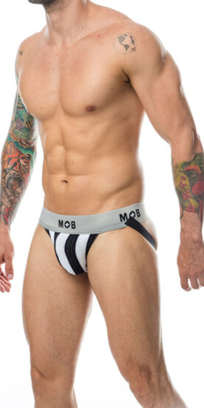 MOB STRIPE CLASSIC JOCK WHITE Jockstrap premium: design accattivante, comodo e resistente