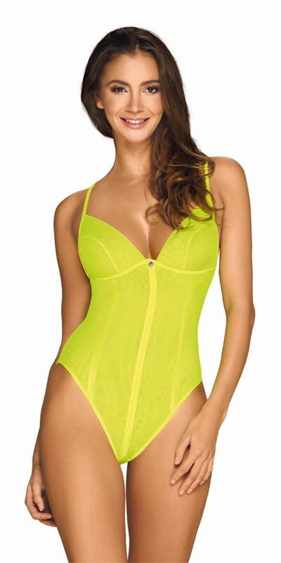 NEONIA BODY Neon Yellow Zip-Up Bodysuit - A Bold and Sexy Statement