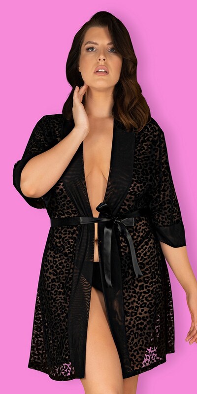 OBSESSIVE FELINE EN FORMA DE CORAZÓN Robe sensuelle noire, grandes tailles. idéale pour la nuit.