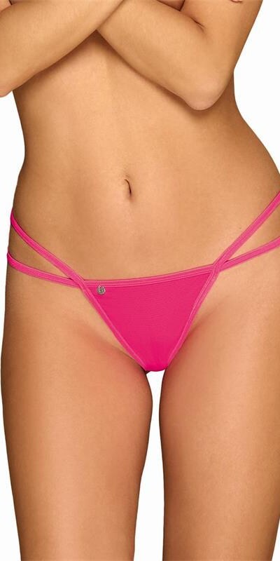 TANGA TEASING String sexy en lingerie avec des chaînes roses