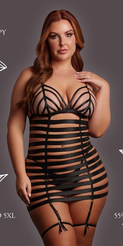LOLA STRAPPY QUEEN Vestito lingerie con spalline aperte per esaltare la silhouette