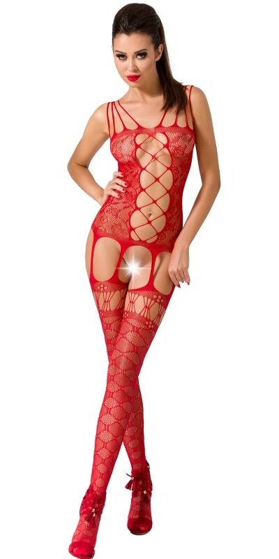 BODYSTOCKING GORGEOUS Lencería sexy con diseño floral, transparencias y abertura