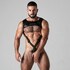 Faux leather and 3D fabric seductive lingerie, one-of-a-kind fit