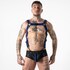 Imbracatura bondage stile militare blu