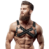 Vegan Leather Harness, Adjustable, Enhances Masculine Physique