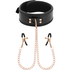 Collier en néoprène avec chaîne et pinces à tétons begme