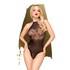 Body lencería sensual: rejilla, escote mandarín y floral