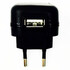 Carregador USB europeu preto