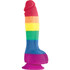 Rainbow Silicone Dildo with Suction Cup - Safe & Versatile