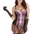Conjunto de lingerie com bustier e renda floral