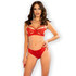 Experience elegance and comfort with our CR-4676 red lingerie set.