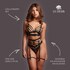 Erotic lingerie set with open suspenders