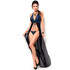 Elegant and sensual sapphire lace and tulle babydoll with matching thong