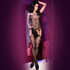 Bodystocking nero a rete, elastico e seducente.