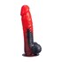 Devil dildo fantasy silicona liquida termoreactivo rojo negro 20.3 cm