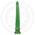 Godemichet vert texturé, ergonomique, avec ventouse, en silicone