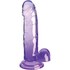 Translucent TPE dildo with suction cup, veined and waterproof