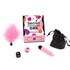 Kit érotique avec vibromasseur, plumeau, dés et pochette élégante