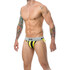 Tanga de riscas amarelas e pretas perfeito para seduzir