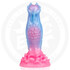 Dildo ergonómico único com ventosa, textura suave e dupla ponta