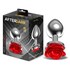 Plug anal de metal con rosa roja en la base talla s