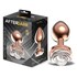 Plug anal de metal oro rosa con rosa blanca en la base talla s
