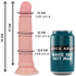 Dildo realista de silicona, doble densidad, ventosa y arnés