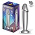 Plug anal chromé Sarmy avec vibration et chargement USB magnétique, taille M