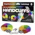 Rainbow faux fur metal handcuffs for adventurous play