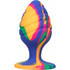 Plug anal ousado com design tie-dye e base de ventosa