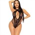 Teddy con scollo all'americana incrociato: lingerie sensuale in pizzo e rete