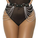 CEINTURE DE CHAÎNES EN CUIR NOIR