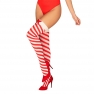 Calze a righe bianche e rosse Kissmas divertenti