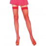 Collant rossi a rete fino alla coscia, 100% nylon, taglia unica